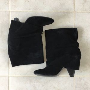 Aldo Black Suede Fold Over Ankle Boots - Size 8